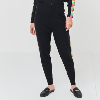 Black Rainbow Cotton Blend Joggers