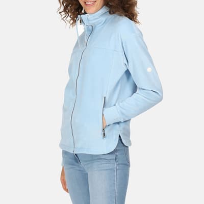 Light Blue Jessalyn Velour Full Zip Fleece