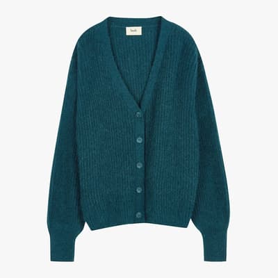 Teal Chloe Slouchy Fit Cardigan 