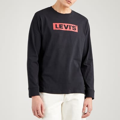 Black Graphic Cotton Sweatshirt