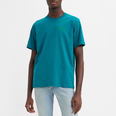 Teal Relaxed Fit Cotton T-Shirt