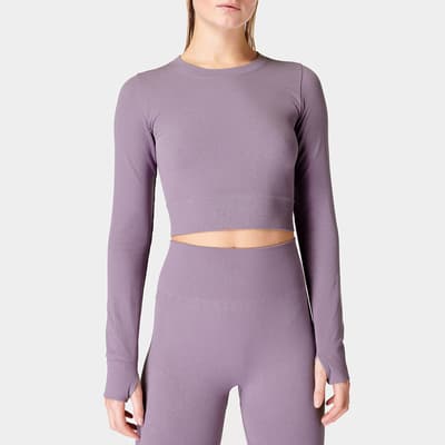 Purple Spark Seamless Workout Long Sleeve Top