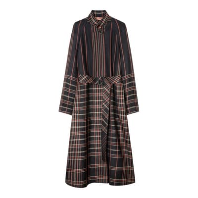 Black Check Detail Coat