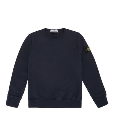 Navy Garment Dyed Cotton Sweatshirt