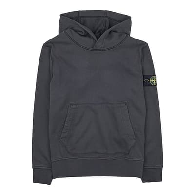 Black Cotton Fleece Hoodie