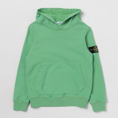 Green Brushed Cotton Fleece Hoodie