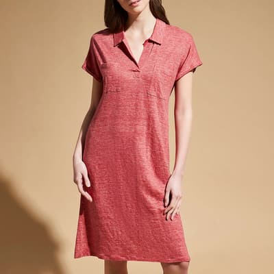 Red Linen Louve Dress