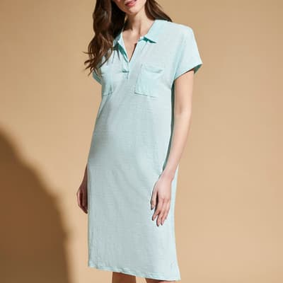 Blue Linen Louve Dress