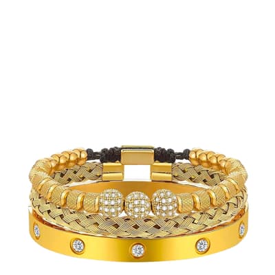 18K Gold Multi Cz Bangle Set