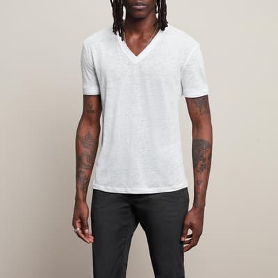 White V-Neck Cotton T-Shirt
