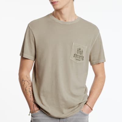 Beige High society Crew Pocket T-Shirt