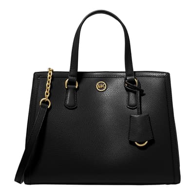 Black Chantal Medium Satchel