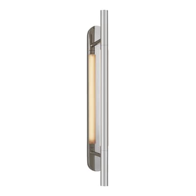 Rousseau Medium Bracketed Sconce in Polished Nickel with Etched Crystal