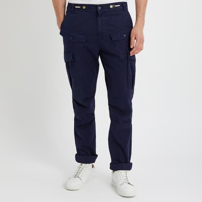 Navy Joffe Cotton Cargo Trousers