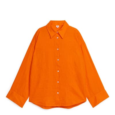 Orange Linen Shirt