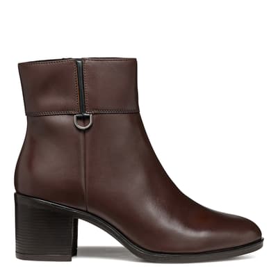 Women's Dark Brown Leather Asheel Ankle Boot