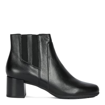 Women's Black Leather Annya Ankle Boot