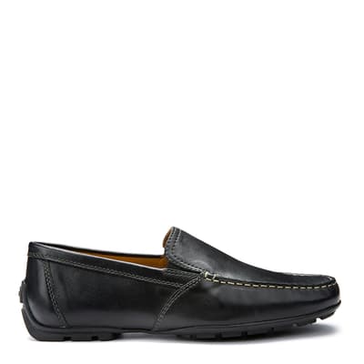 Men's Black Leather Moner Moccasin