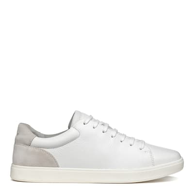 Men's White Leather Avola Trainer