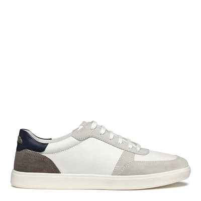 Men's White/Grey Leather Avola Trainer