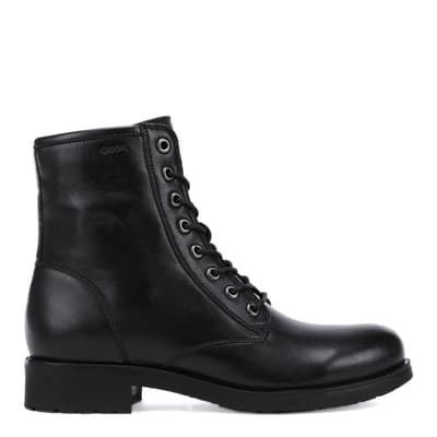 Women's Black Leather Rawelle Biker Boot