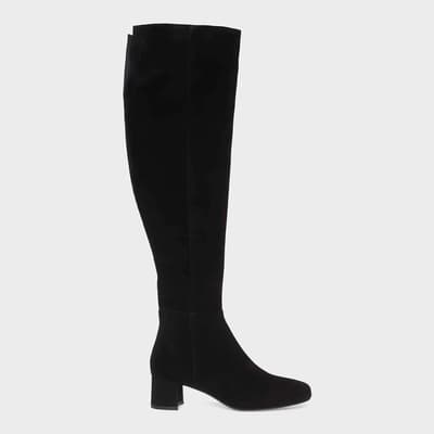 Black Khloe Suede Knee High Boots