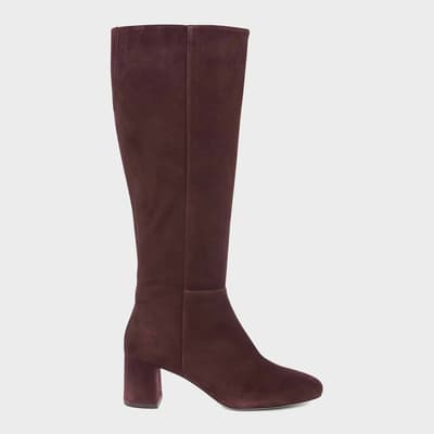 Burgundy Imogen Long Leather Boots