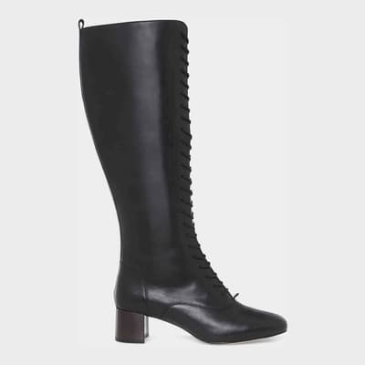 Black Issy Knee Leather Boots