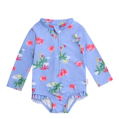 Blue Fun In Sun Baby Frill Sunsuit