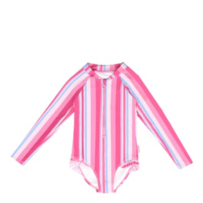 Pink Stripe Junior Zip Front Paddlesuit