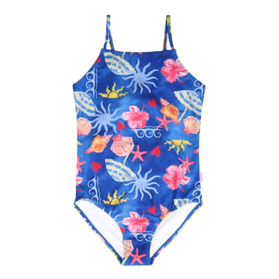 Navy Seashell Teen Cut Out One Piece