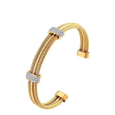 18k Gold Modern Cuff Ebelisshed Bangle