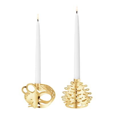 Taper Candleholder Set of 2 18KT Gold Plated