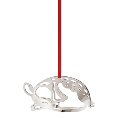 Deer Holiday Ornament Palladium Plated