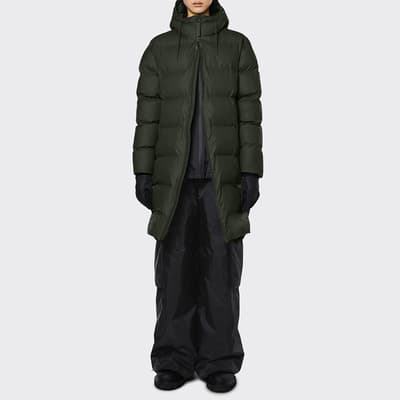 Green Unisex Waterproof Long Puffer Jacket