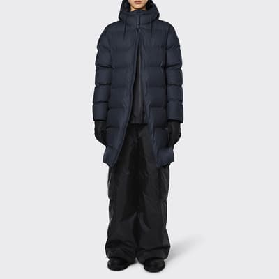 Navy Unisex Waterproof Long Puffer Jacket