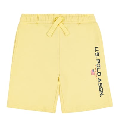 Younger Boy's Lime Side Logo Cotton Shorts