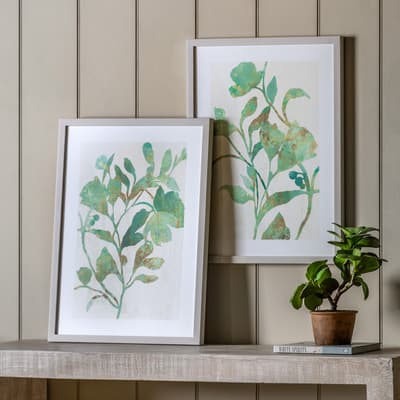 Rustic Leaves 70x50cm Set of 2 Framed Prints