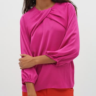 Pink Puff Sleeve Blouse