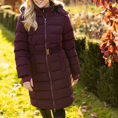 Burgundy Gina Three Quarter Coat