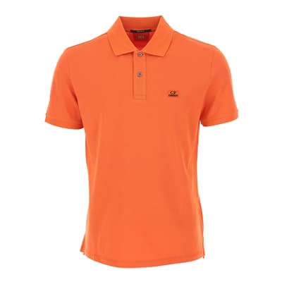 Orange Pique Cotton Polo Shirt