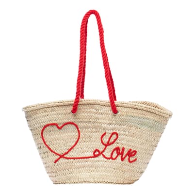 Love Straw Basket Bag 