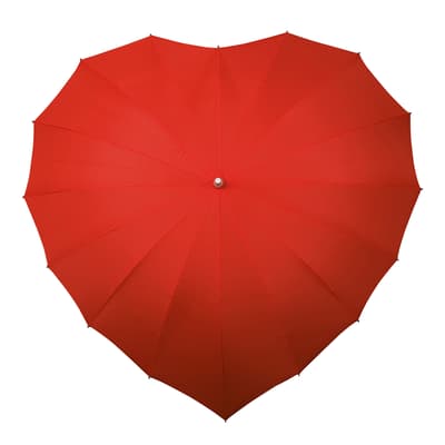 Red Falconetti Heart Shaped Umbrella with Shoulder Strap