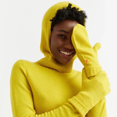 Yellow Wool-Cashmere Mittens