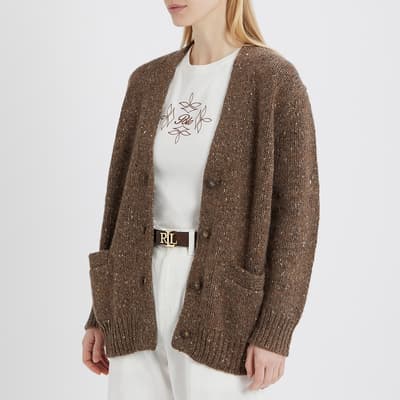 Brown Button Wool Cardigan