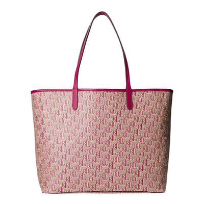 Pink Monogram Coated Large Tote Bag