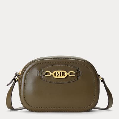 Khaki Jordynn Leather Crossbody Bag