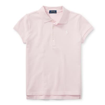 Older Girl's Pale Pink Cotton Blend Polo Shirt