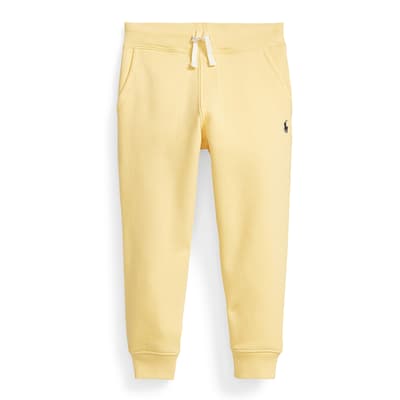 Younger Boy's Yellow Cotton Blend Fleece Joggers