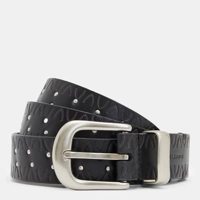 Black Rhys Stud Western Leather Belt